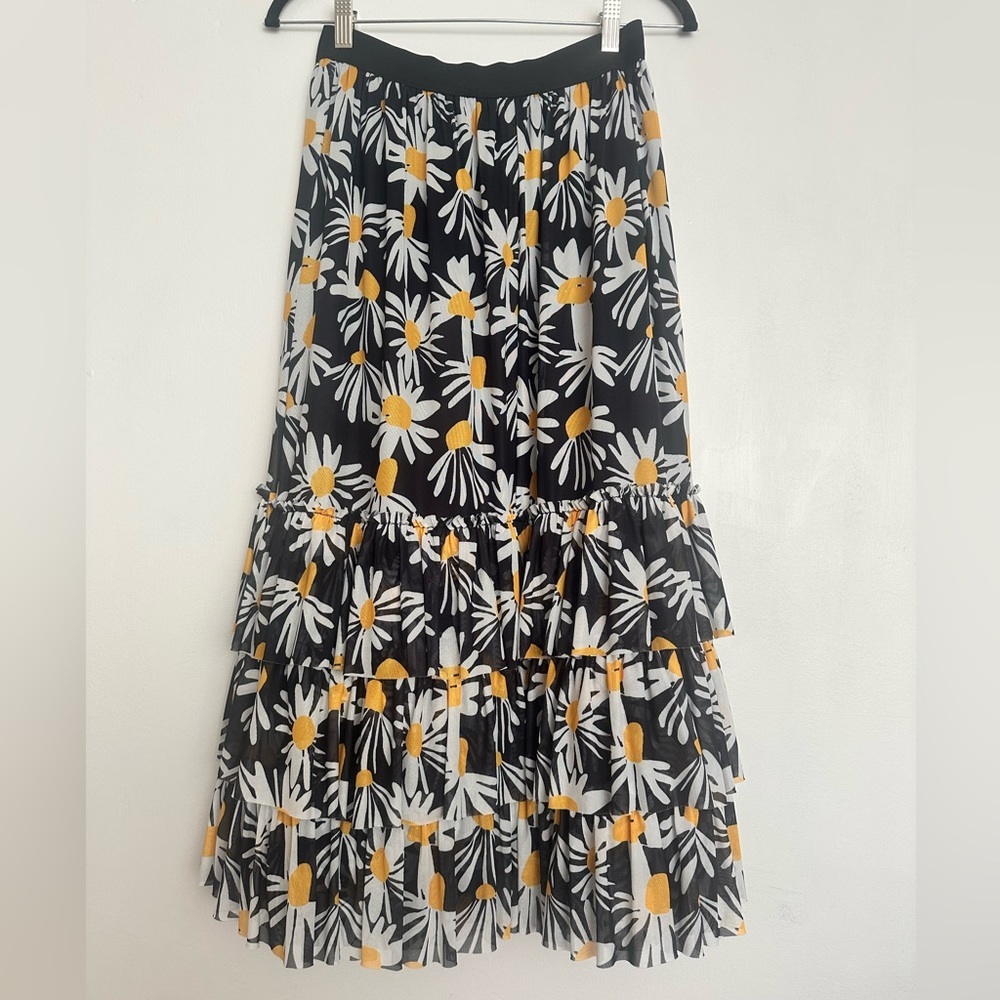 Eva Franco for Anthropologie tiered midi skirt